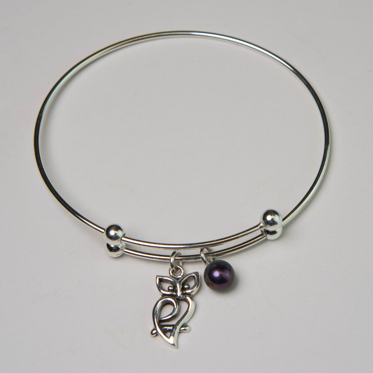 Owl Charm Bangle Bracelet