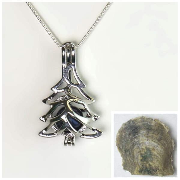 Christmas Tree Cage Necklace + Pearl Reveal