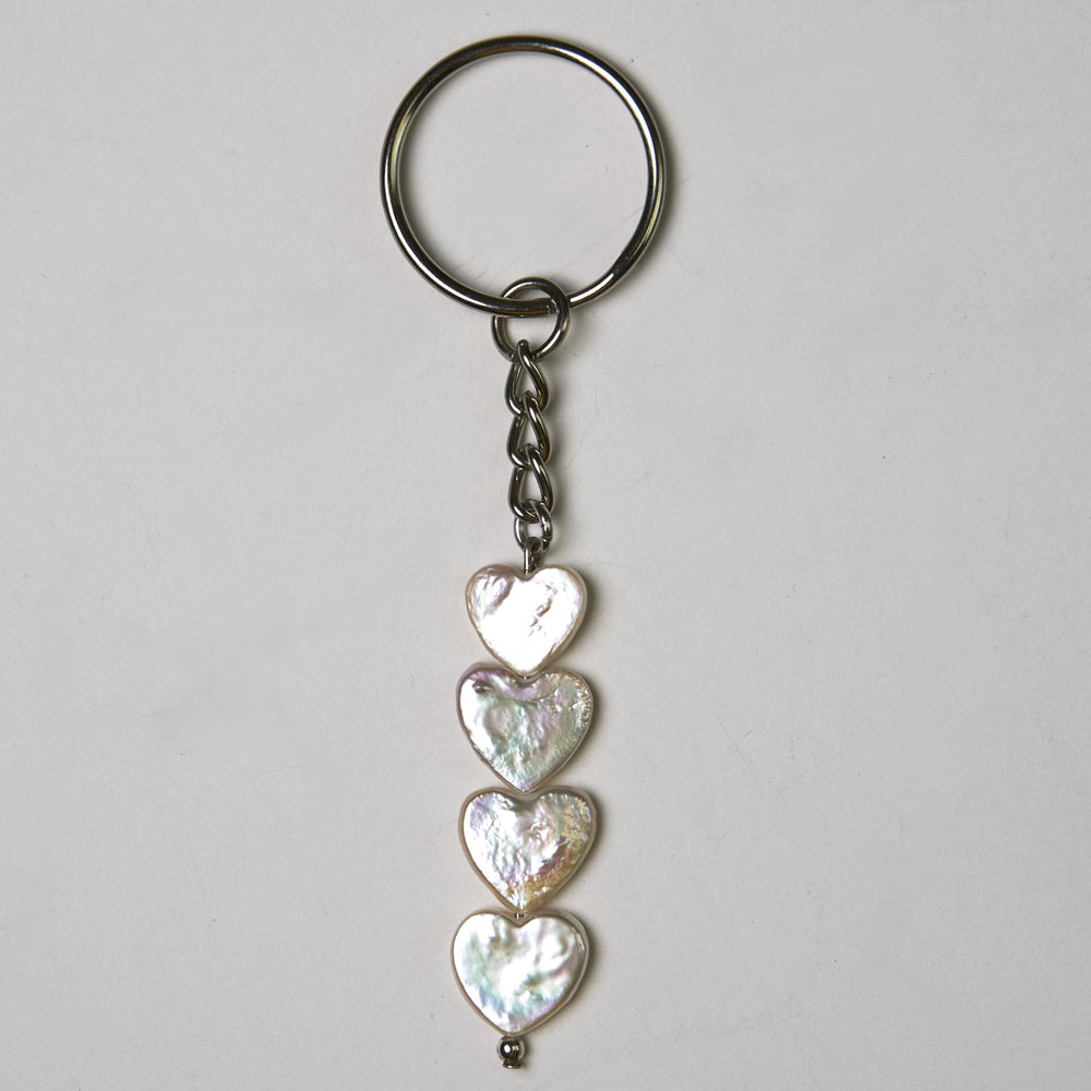 Bargain Cave Heart Shaped Pearl Keychain