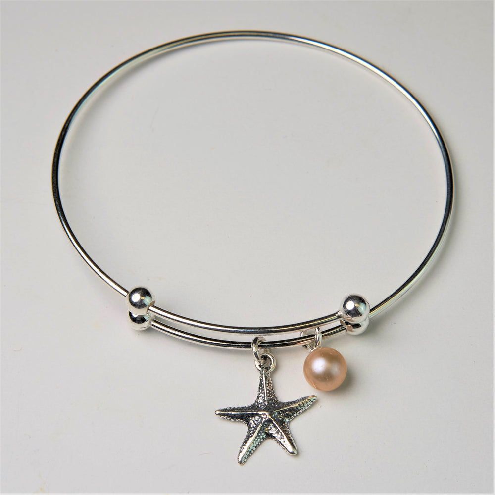 Starfish Charm Bangle Bracelet