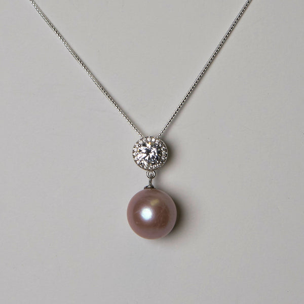 Crystal Pendant Necklace (Edison Pearl)